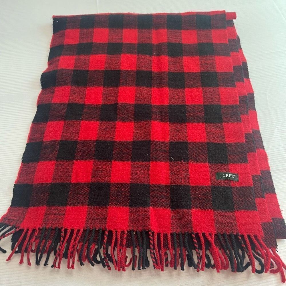 J. Crew Red Black Lumberjack Scarf Soft